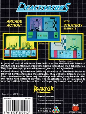 Deactivators (UK) (1986) (Trainer) box cover back